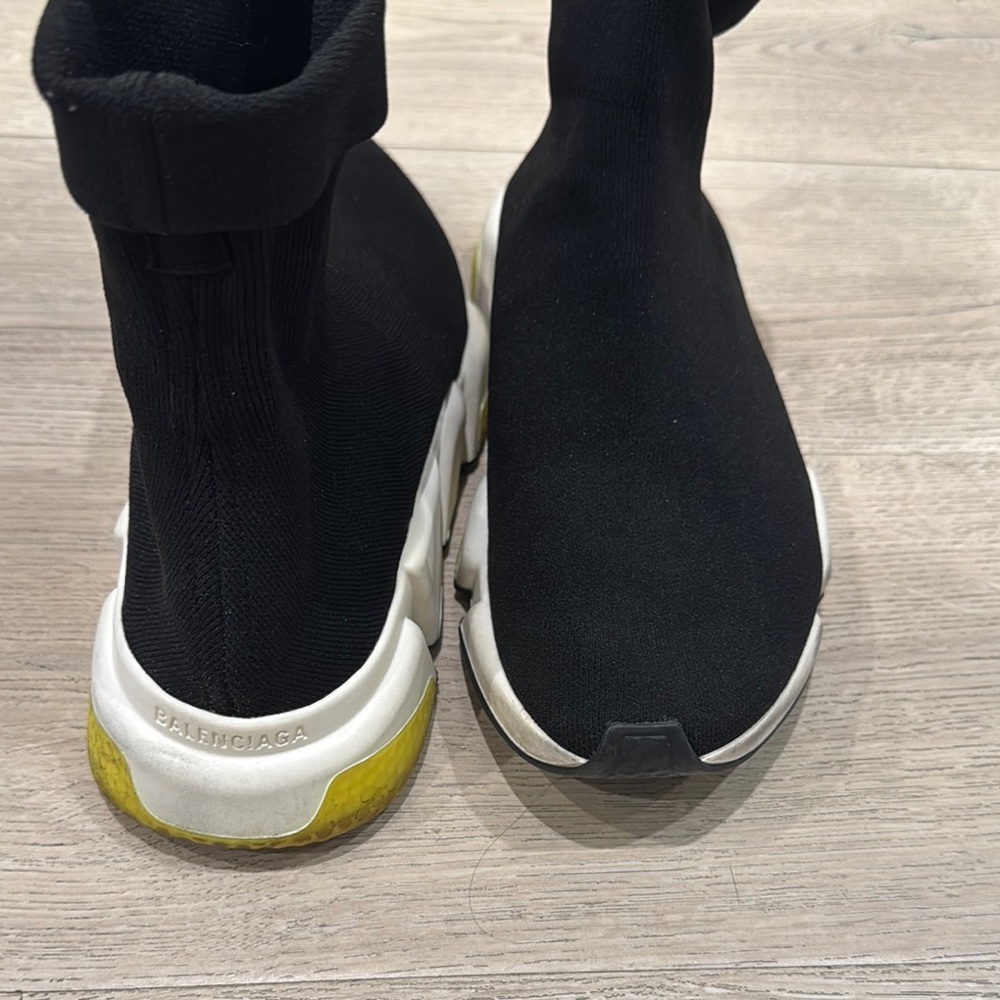 Balenciaga Black and White Sock Sneakers - Picture 2 of 7